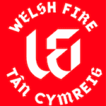 Welsh Fire team logo featuring Hercules Pillars emblem in red and white.