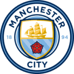 Manchester City emblem featuring a golden ship and red rose, symbolising strength and heritage.
