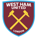 West Ham United badge with crossed hammers and London text.