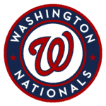 Close-up of The Hercules Pillars logo with Washington Nationals branding.